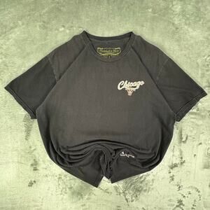 Mitchell&Ness Black SunFaded Chicago Bulls Dennis Rodman Graphic T-shirt Size L